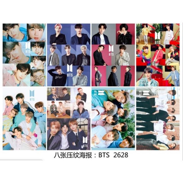 Poster ảnh BTS Jimin Jungkook Suga Jin set 8 tấm khổ A3