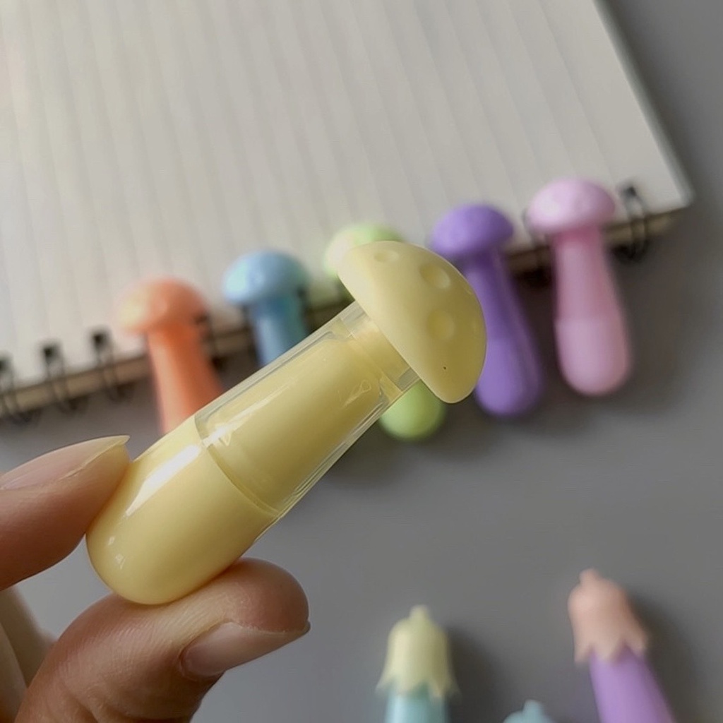 Bộ 6 Bút nhớ, Bút dạ quang Dòng Highlight Hình Nấm