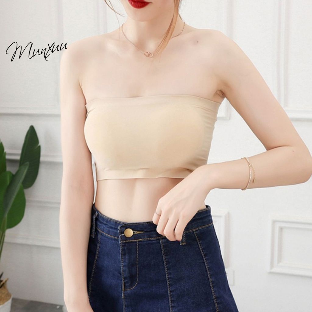 Áo quây ngực Su co dãn ôm body có đệm mút - MUNXUU BR06