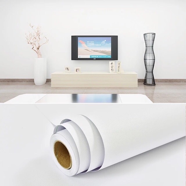10m Giấy dán tường một màu [GIÁ Sỉ] - 10m decal dán tường màu trơn có keo sẵn thời thượng