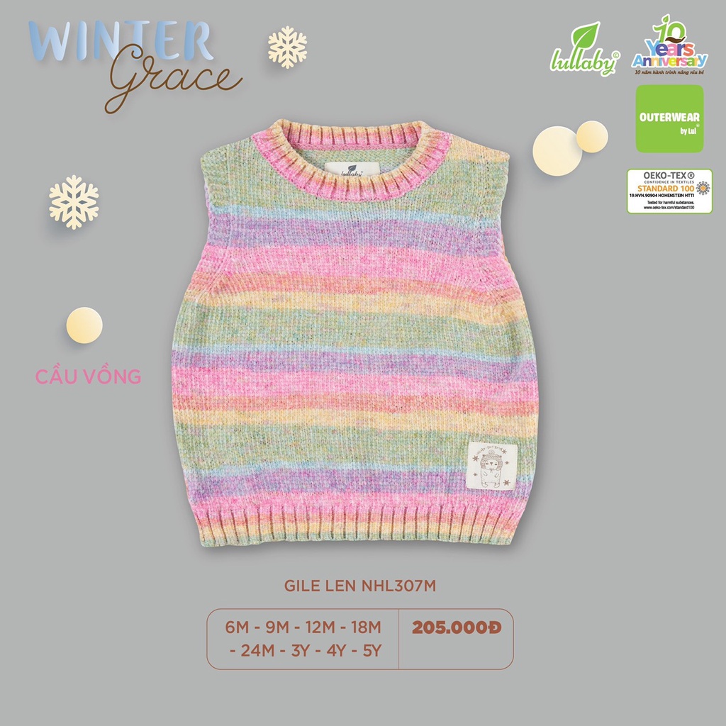 9M-5Y Áo gile len Lullaby NHL307M