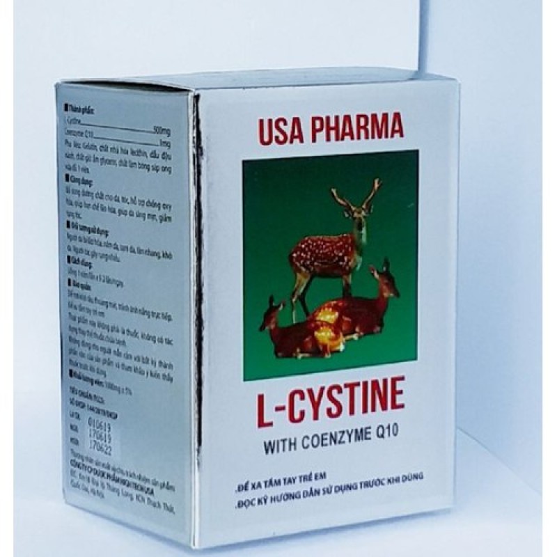 L Cystine -làm đẹp da, giảm rụng tóc Hộp 60 viên 500mg, hết nám, tàn nhang