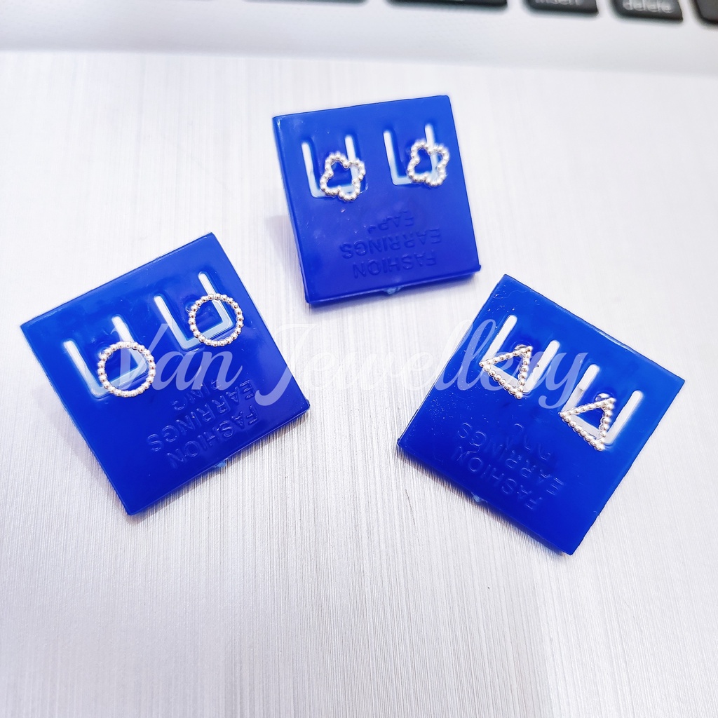 Khuyên tai bạc khuyên hình học đơn giản Van Jewelry V10071