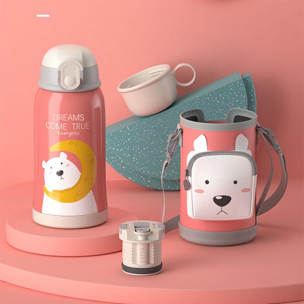 PISTA Bình Nước Giữ Nhiệt Thông Minh Chất Lượng Cao Họa Tiết Hoạt Hình Dễ Thương Cho Bé