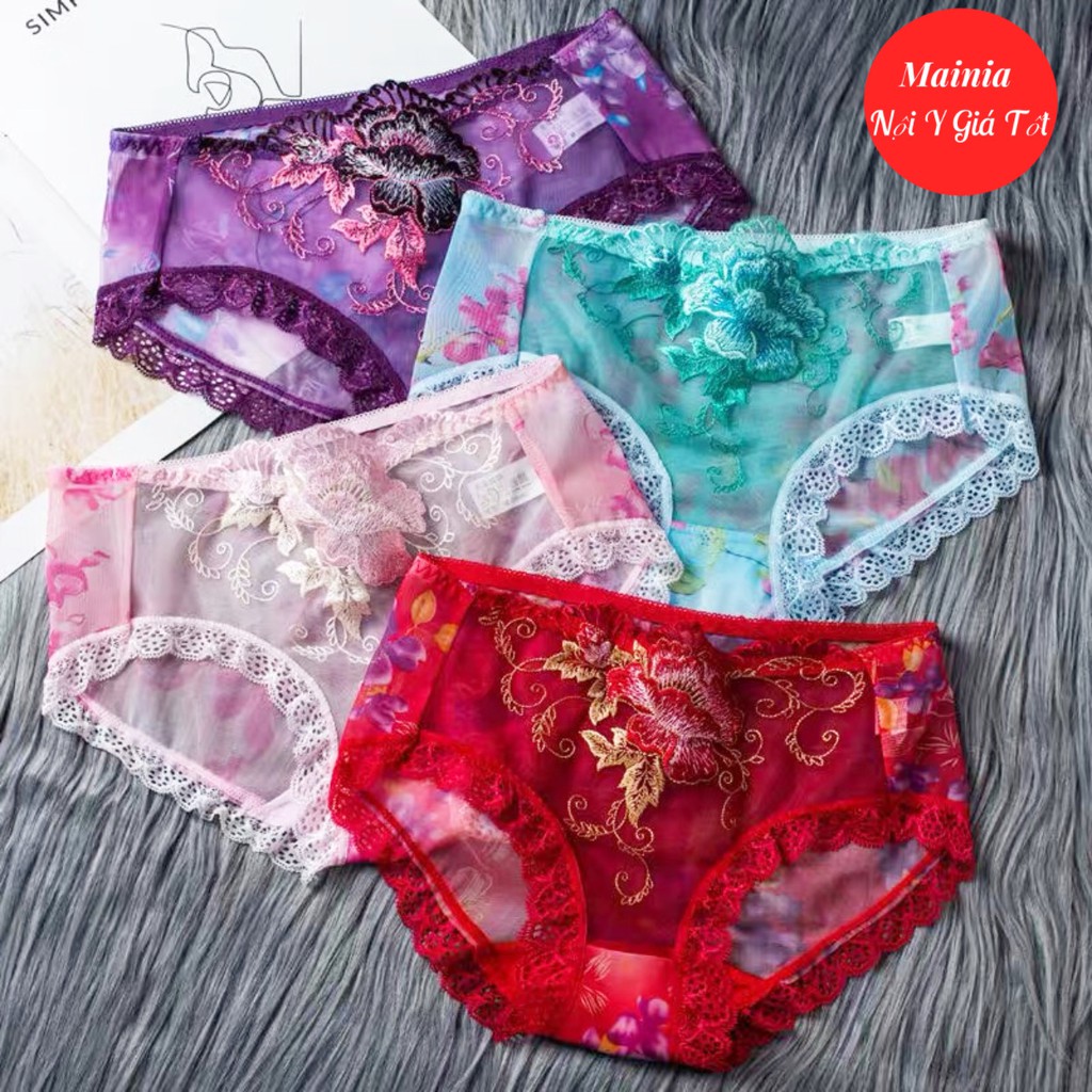 Quần Lót Nữ Ren Thêu Hoa Hồng 3D Xuyên Thấu Quần Chíp Nữ Sexy Gợi Cảm Cao Cấp Loại 1 Mainia Shop | BigBuy360 - bigbuy360.vn