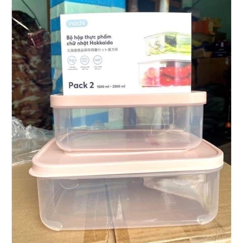 Bộ 2 hộp nhựa SIZE TO 2500&amp;1500ml Inochi quà từ Anlene