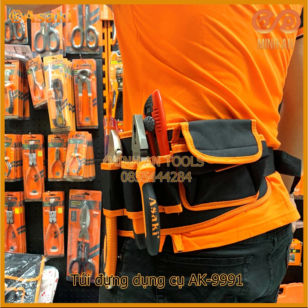 Túi đựng dụng cụ [HÀNG CHÍNH HÃNG] ASAKI AK-9991 - Túi đựng đồ nghê đeo thắt lưng tiện dụng, gọn nhẹ