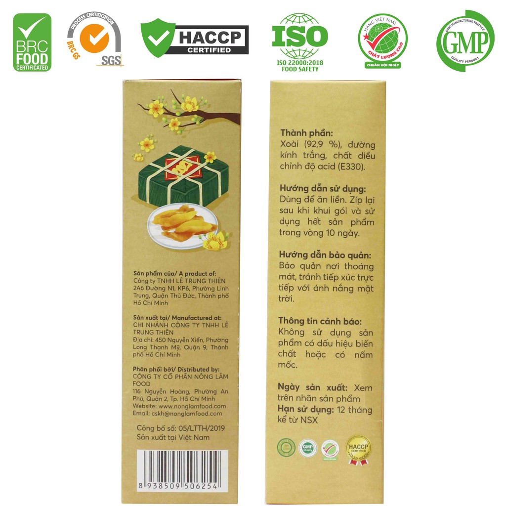 Xoài sấy dẻo Nonglamfood  Hộp 150g | Healthy Snack | Ăn vặt văn phòng | Ăn vặt tốt cho sức khỏe | Trái cây sấy