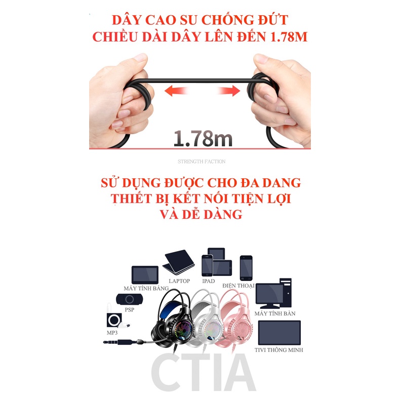 Tai nghe YINDIAO Q7 CỔNG 3.5mm + USB / CỔNG USB 7.1 chuyên game có đèn led 7 màu có mic dành cho game thủ  - NK