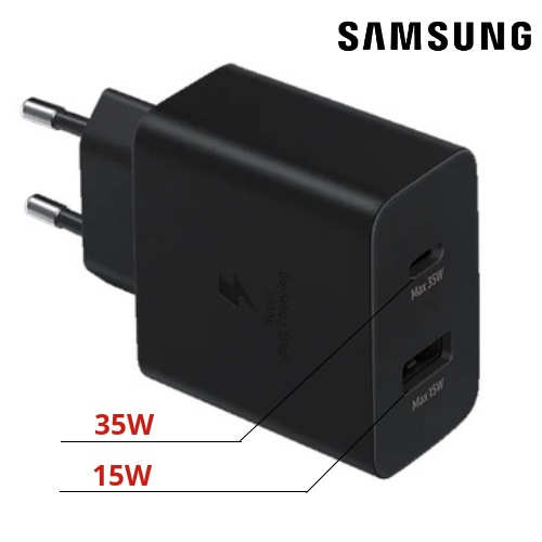 Củ sạc nhanh Samsung 2 Cổng (35W + 15W) chính hãng sạc cùng lúc 2 thiết bị