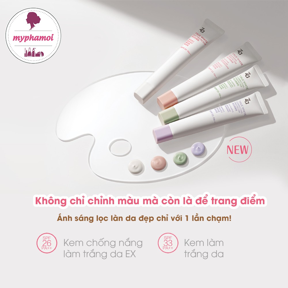 KEM LÓT CHỐNG NẮNG DÀNH CHO DA THƯỜNG VÀ DA KHÔ Za TRUE WHITE DAY PROTECTOR SPF 26 PA++ 35g