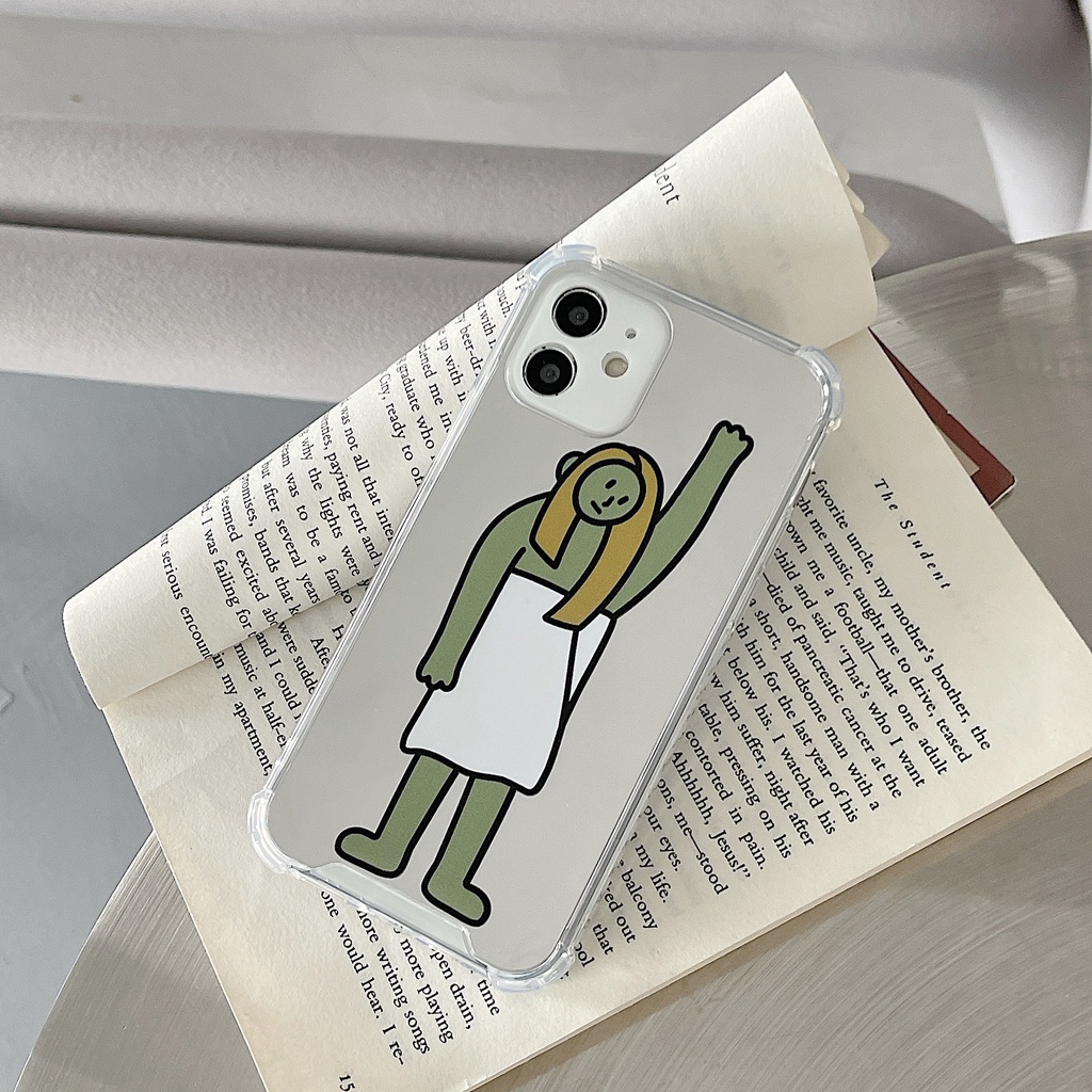 Ốp lưng iphone Ốp Điện Thoại TPU Mặt Gương Họa Tiết Cô Gái Cho iPhone 11 Pro Max 12 Pro Max X Xr Xs Max 7 8 Plus SE 2020 Dinuo case