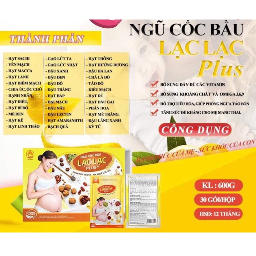 Ngũ cốc bầu Lạc Lạc siêu dinh dưỡng giảm ốm nghén