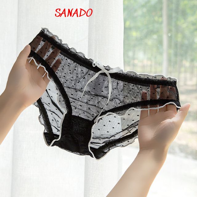 (QL10) quần lót nữ ren xuyên thấu quần chíp nữ viền bèo mềm mại thoáng mát - Sanado
