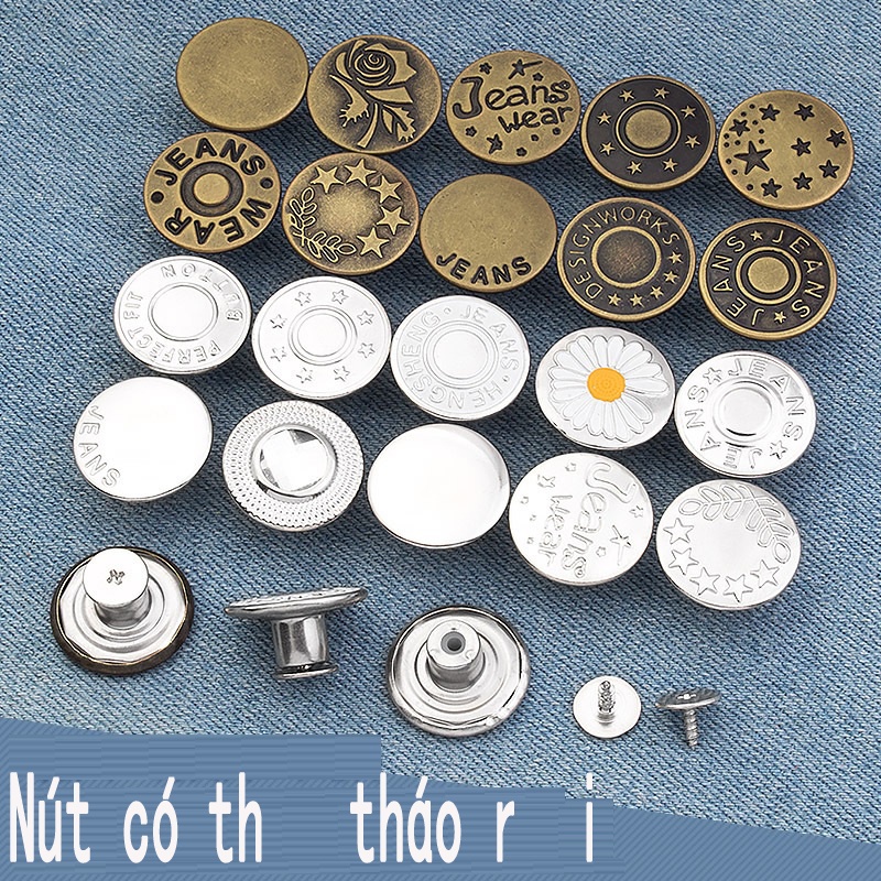 Nút Bấm Quần Jean Bằng Kim Loại Hình Chữ I Tùy Chỉnh Tiện Dụng