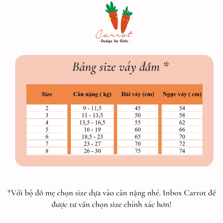 Váy cổ tim CARROT cho bé gái, họa tiết hoa đỏ, hoa xanh, dáng xòe, chất Thô cotton thoáng mát thấm hút mồ hôi tốt