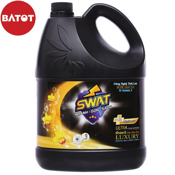 Nước giặt xả Swat luxury hương hoa thiên nhiên can 3.8kg