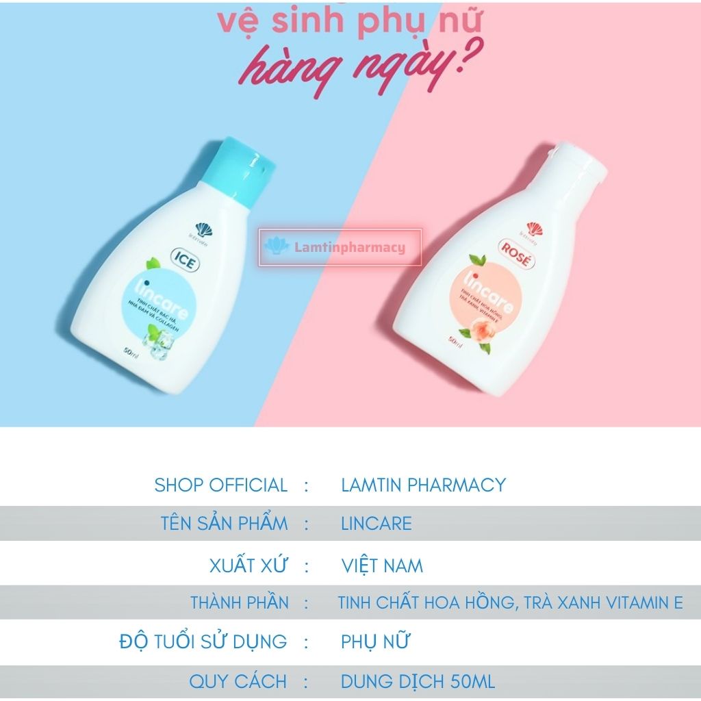 Lincare Dung Dịch Vệ Sinh Phụ Nữ Vệ Sinh Và Cốc Nguyệt San Lincup chính hãng ( lọ 50ml )