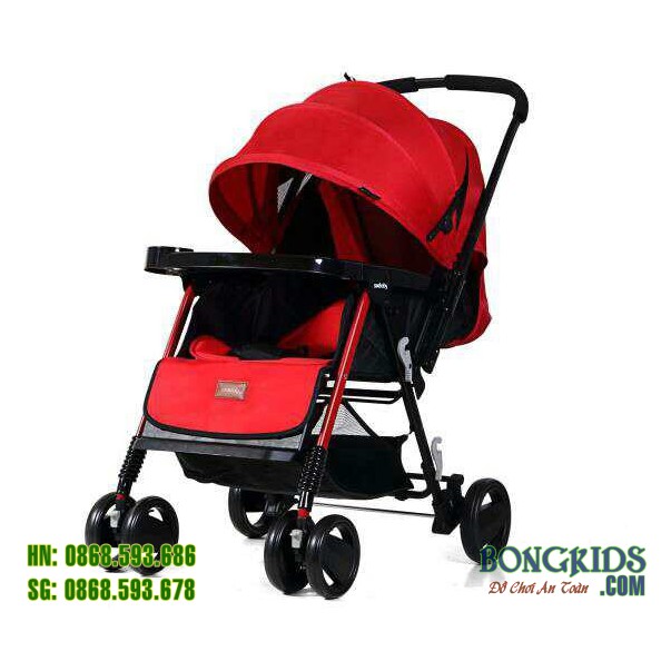 Xe đẩy cho bé 2 chiều Seebaby T11 - 3 tư thế, chỗ rộng, tặng màn và đệm mùa đông