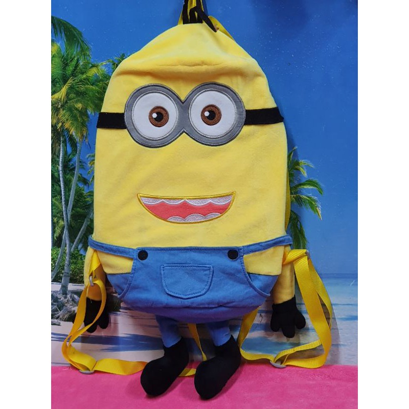 Gấu bông ba lô Minion lông mịn như miniso