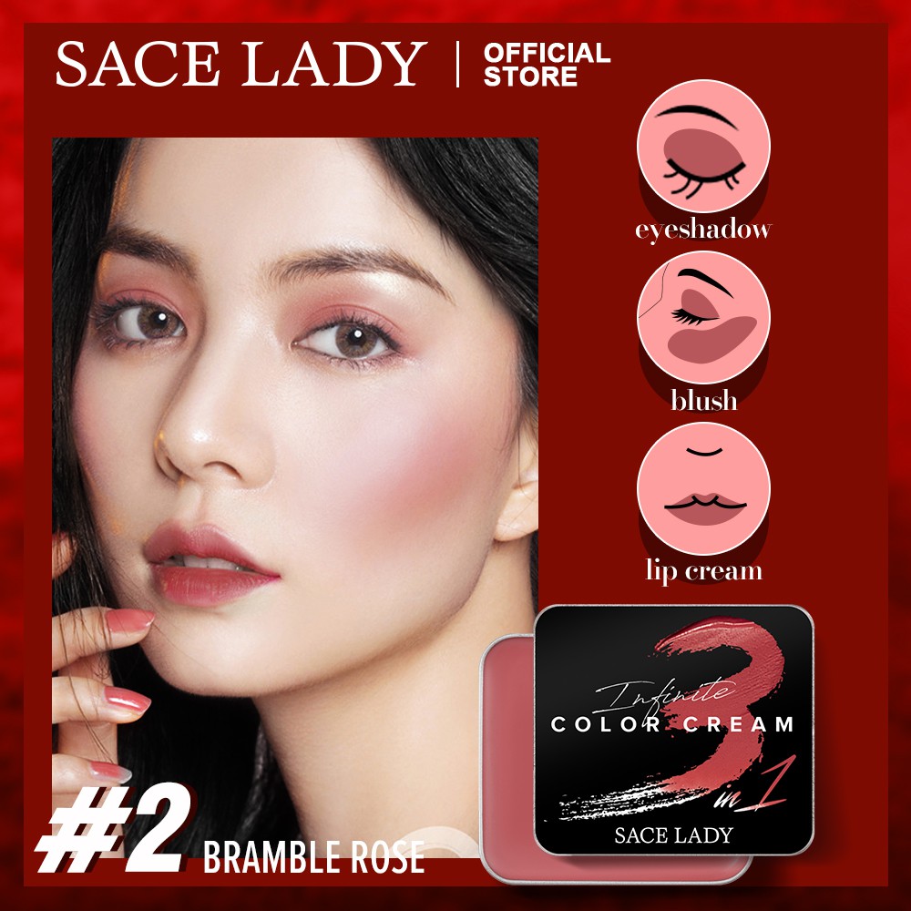 Kem trang điểm SACE LADY 8g/0.28Oz dòng Infinite 3 trong 1 làm má hồng/ son môi/ phấn mắt chuyên dụng | BigBuy360 - bigbuy360.vn
