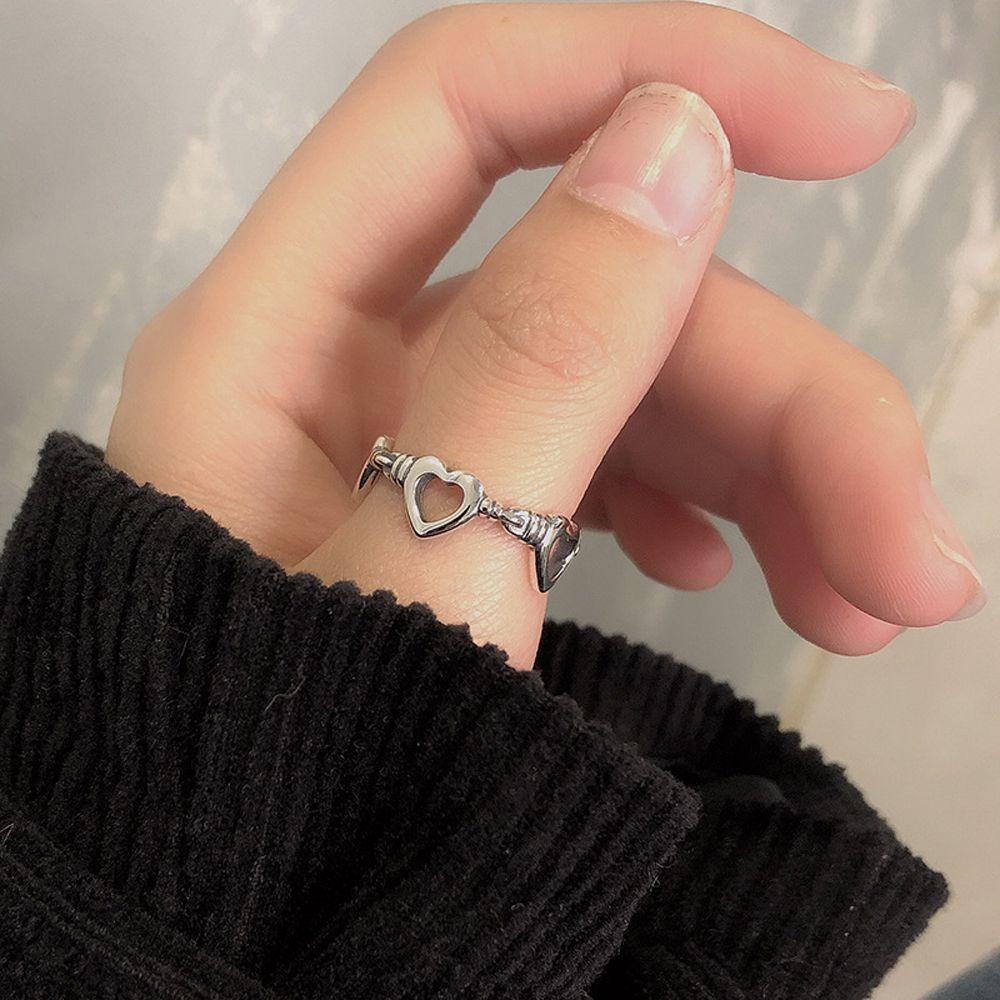 Nhẫn Hở Hợp Kim Khắc Chữ Phong Cách Punk Cổ Điển Dành Cho Nữ