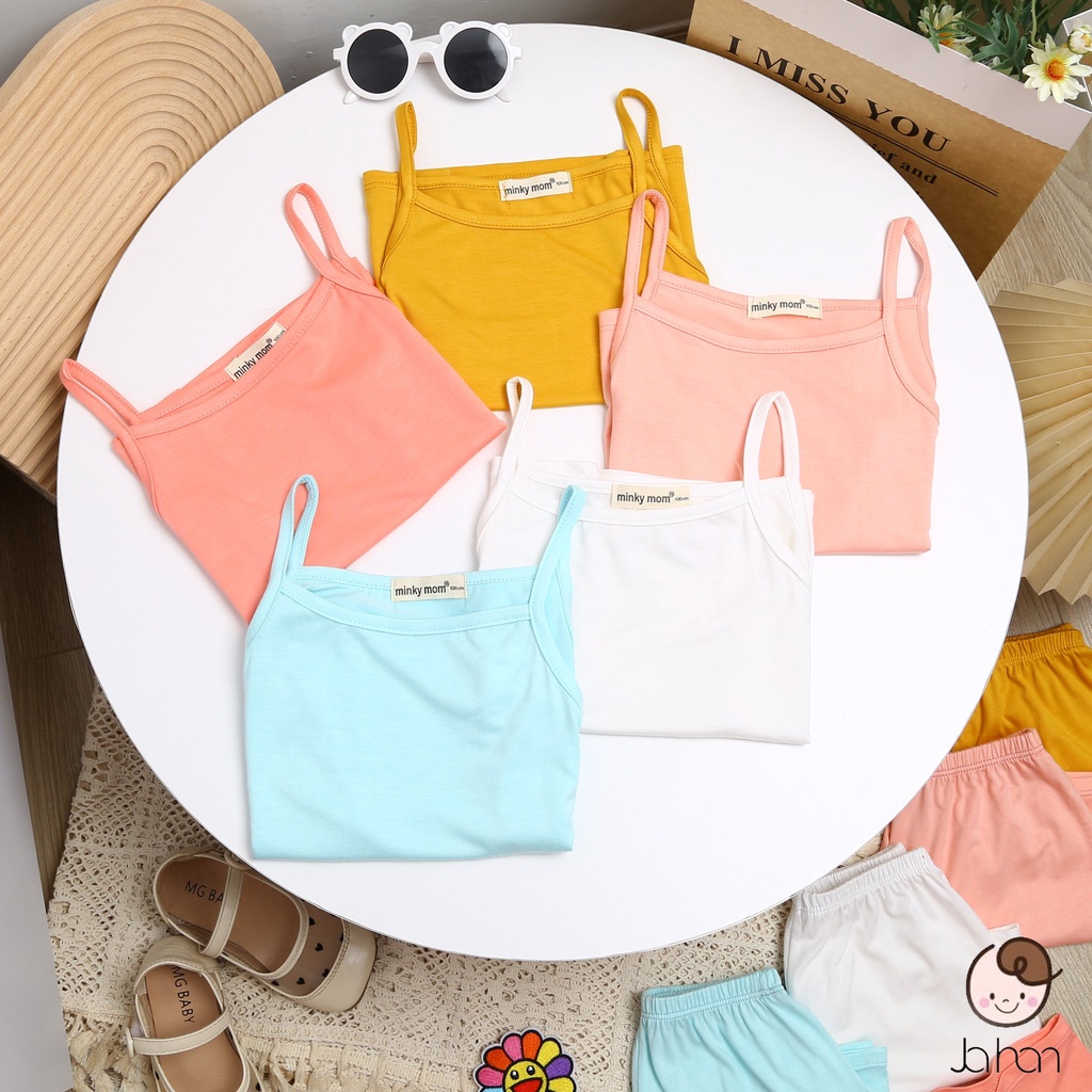 Bộ Hai Dây Bé Gái Minky Mom Chất Vải Thun Lạnh Mềm Mịn Mát, Bộ Quần Áo Cho Bé Mặc Nhà BDTRON