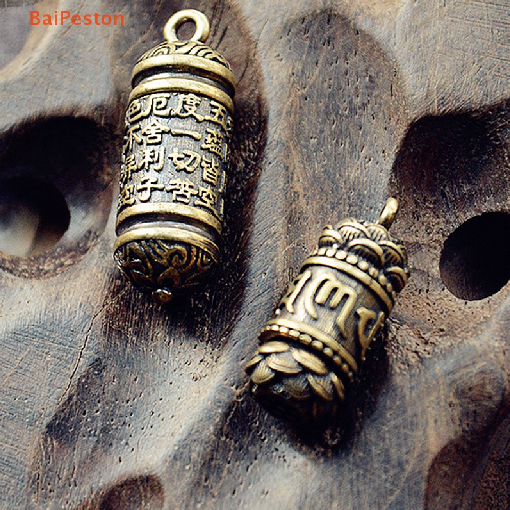 [BaiPeston] Móc Khóa Bằng Đồng Thau Nguyên Chất Sáu Chữ Mantra Heart Sutra