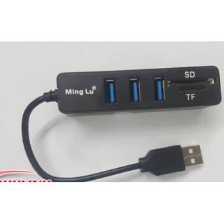 Bộ chia hub usb 3 cổng 3.0 kèm 2 khe đọc thẻ nhớ micro và sd