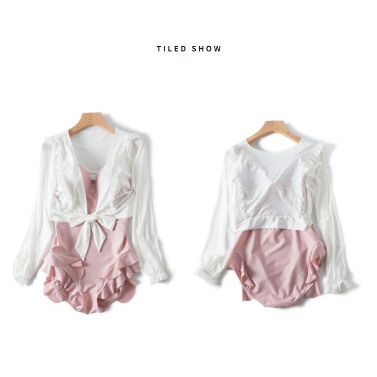 Bộ đồ bơi Bikini hot girl đi biển dành cho nữ 2 mảnh gợi cảm kèm áo khoác kiểu - Có sẵn 3 màu