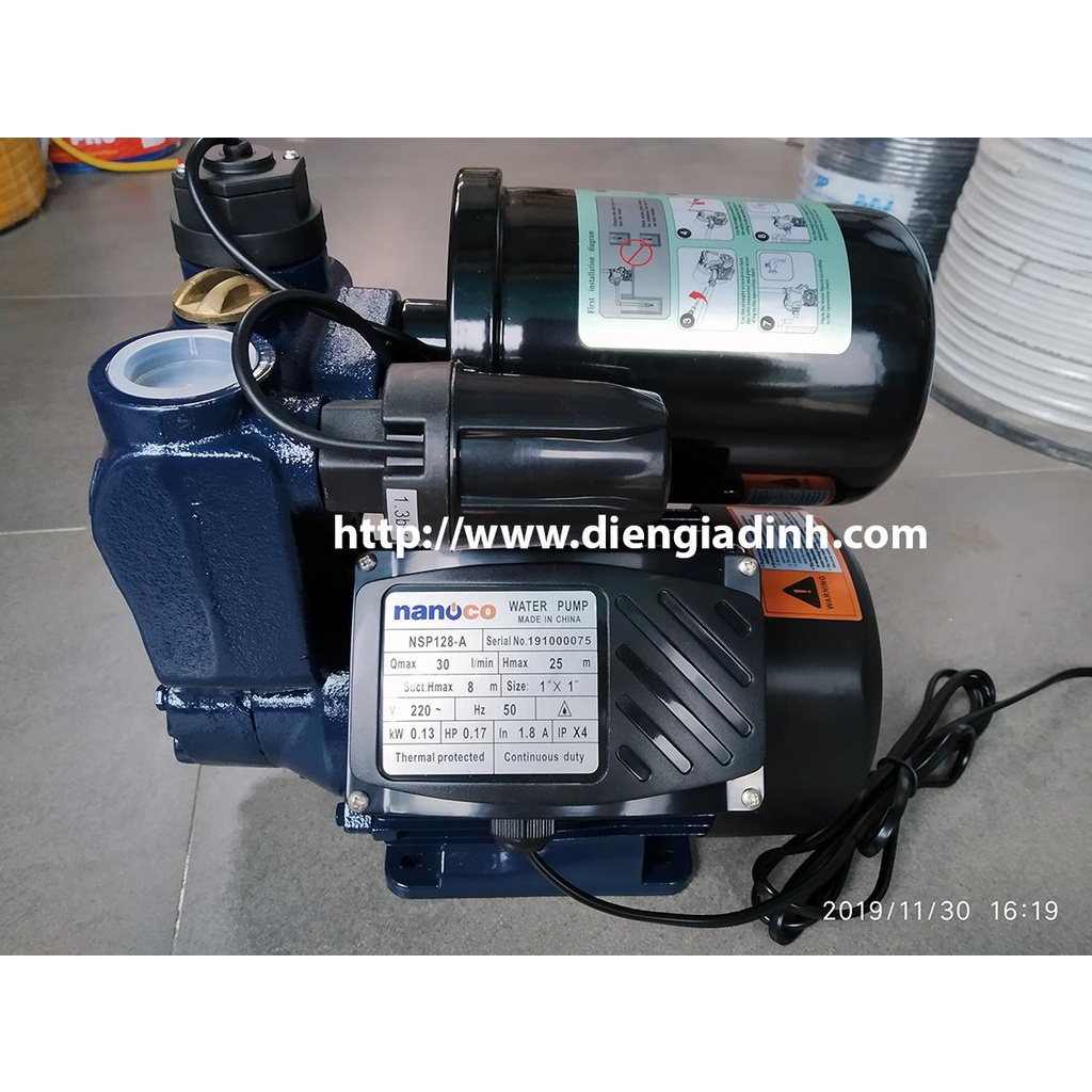 Máy bơm nước nóng tăng áp điện tử Nanoco 128W -200W-300W-400W NHIỀU CÔNG XUẤT ĐỂ LỰA CHỌN