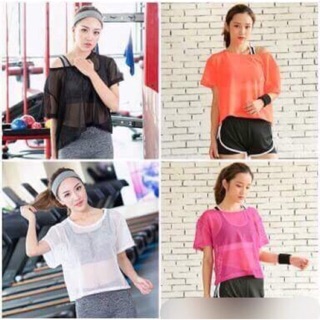 Áo tập gym, yoga, aerobic lưới mỏng