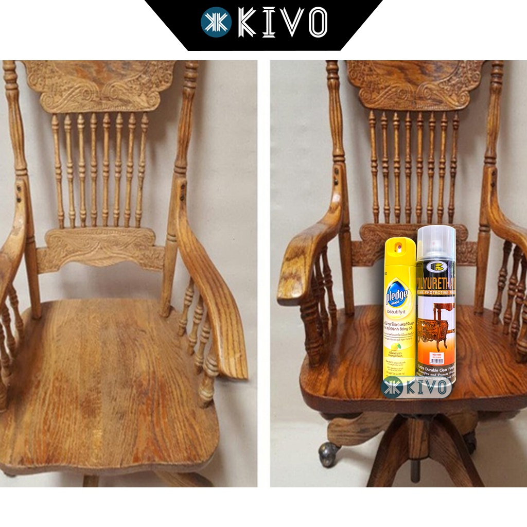 Đánh Bóng Đồ Gỗ PU Bosny NO1900,  Pledge CHÍNH HÃNG - Đánh Bóng Gỗ Nhập Khẩu - Sơn Xịt Bóng Gỗ Kivo