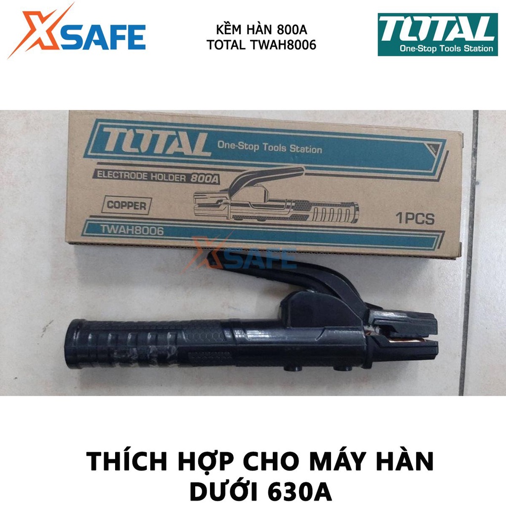 Kìm hàn TOTAL TWAH8006 Kềm hàn dòng điện định mức 800A, điện thế 220-240V, dùng cho máy hàn Total dưới 630A 30/T kẹp mũi