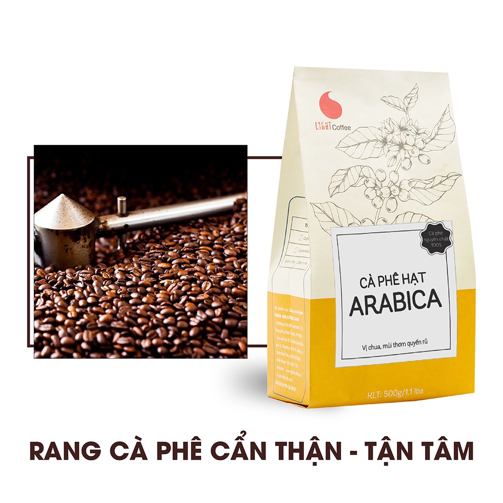 [Mã BMBAU50 giảm 7% đơn 99K] Cà Phê Quý Phái Arabica nguyên chất 100% 500gr - Light Coffee - Cà phê nội địa giá rẻ