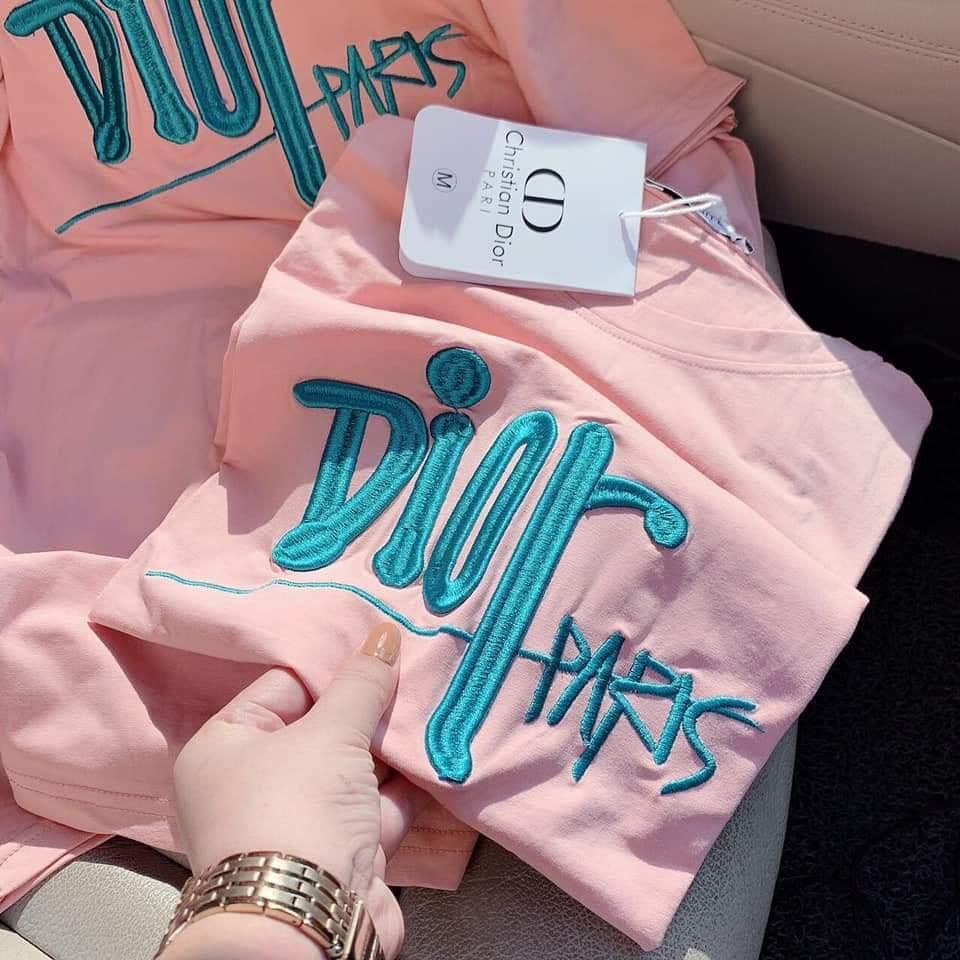 Áo thun nữ - áo phông nam đính đá chất liệu vải cotton co giãn 4 chiều mềm mịn from rộng dior | BigBuy360 - bigbuy360.vn