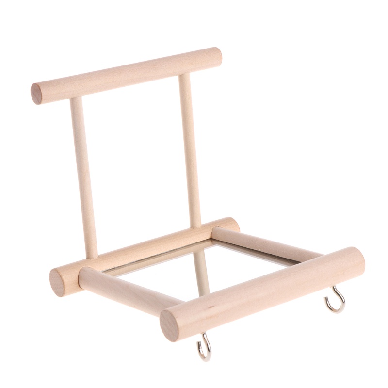 Gương Đồ Chơi Bằng Gỗ Kèm Thanh Đứng Vui Nhộn Cho Chim Vẹt