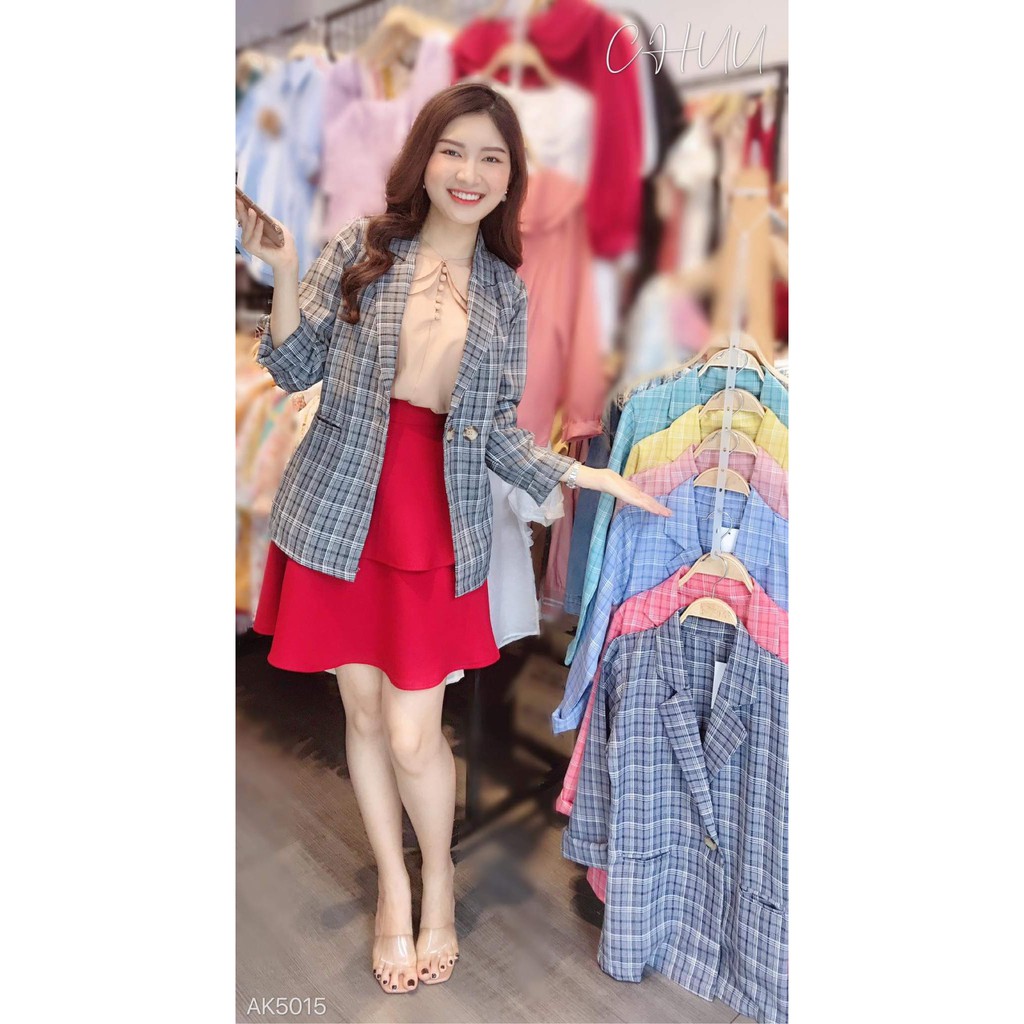 Áo Vest Nữ Khoác Caro Công Sở CHUU A | BigBuy360 - bigbuy360.vn
