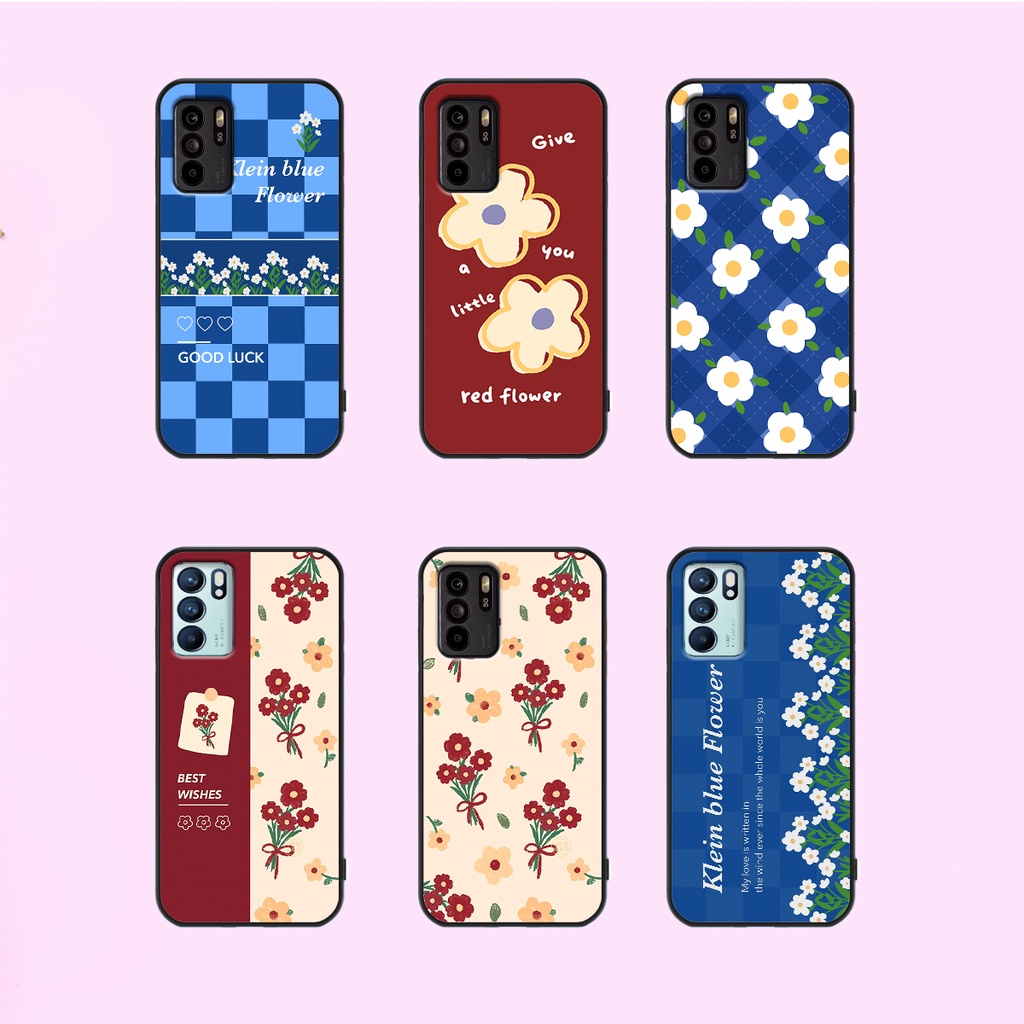 Ốp Oppo Reno 6 / Reno 6Z 5G  in hình hoa cỏ nhẹ nhàng,họa tiết caro xinh xắn.ốp lưng chống sốc