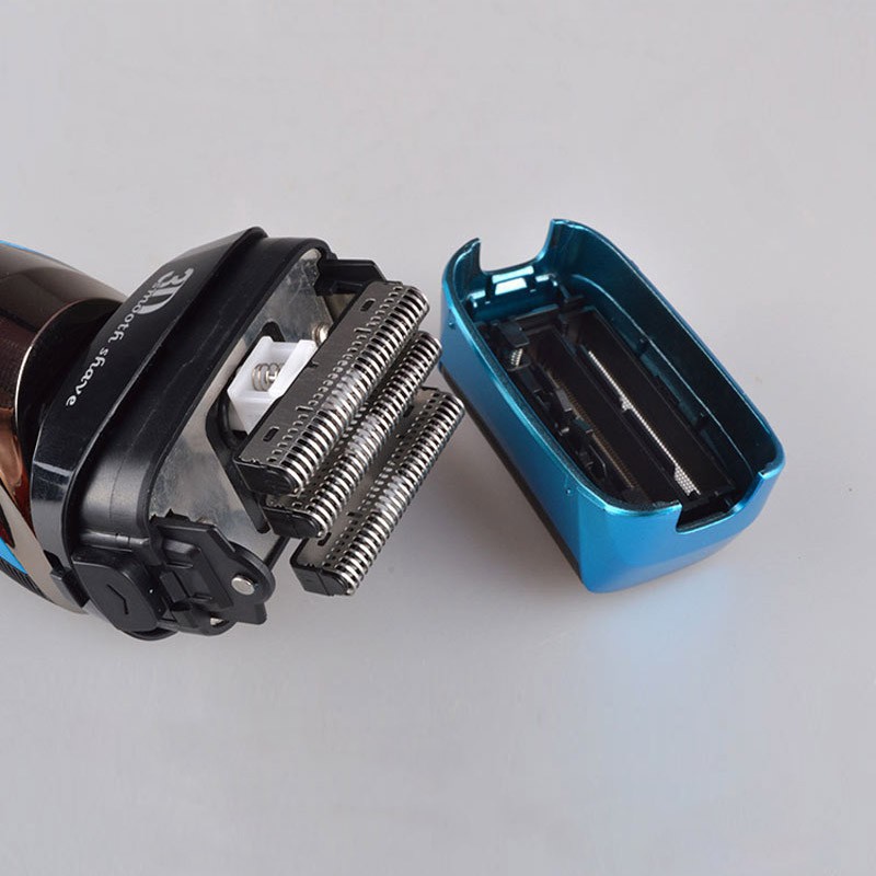 Máy Cạo Râu Điện Kemei Thiết Kế Nổi 3D 4 Lưỡi Dao Chuyển Động Qua Lại Sạc Được Chống Thấm Nước Màn Hình LCD