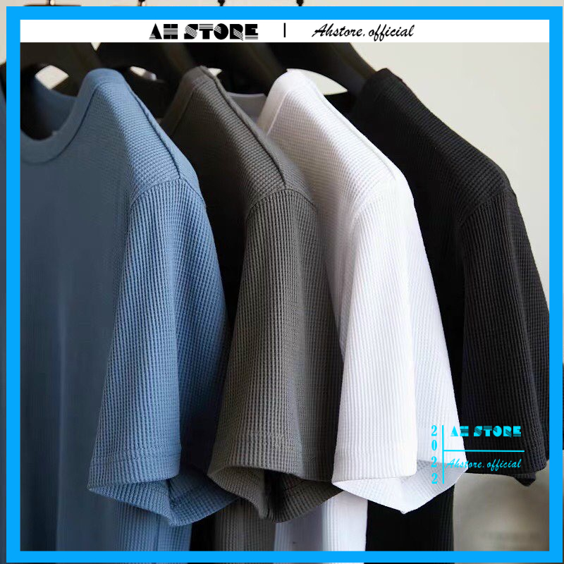 Áo phông nam tay ngắn cổ tròn, Áo thun nam cotton tổ ong co giãn 4 chiều mặc cực mát - AHSTORE