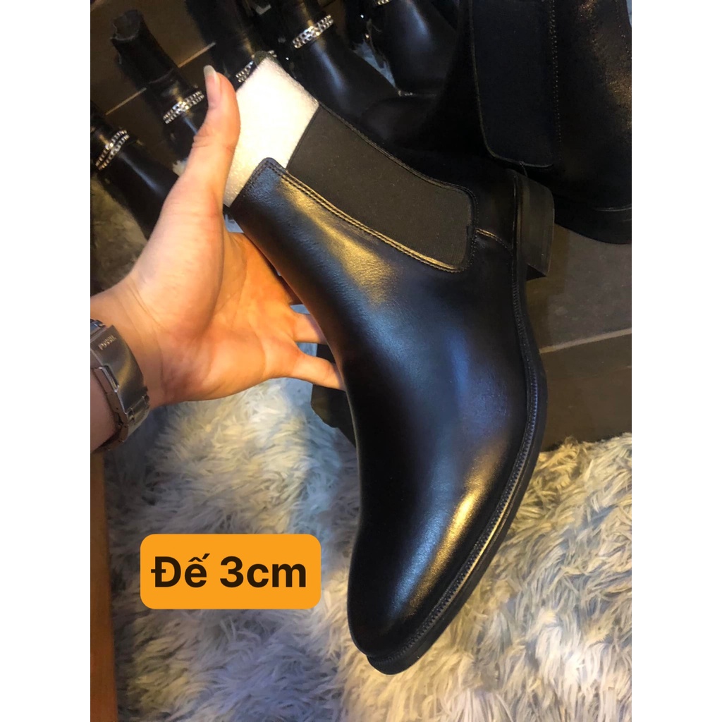 [Mã 2712FASHIONSALE giảm 12% đơn 99K] ( Chun thẳng ) Giày Bốt Nam, 4cm Heels Chelsea Boots Da Bò Classic | BigBuy360 - bigbuy360.vn