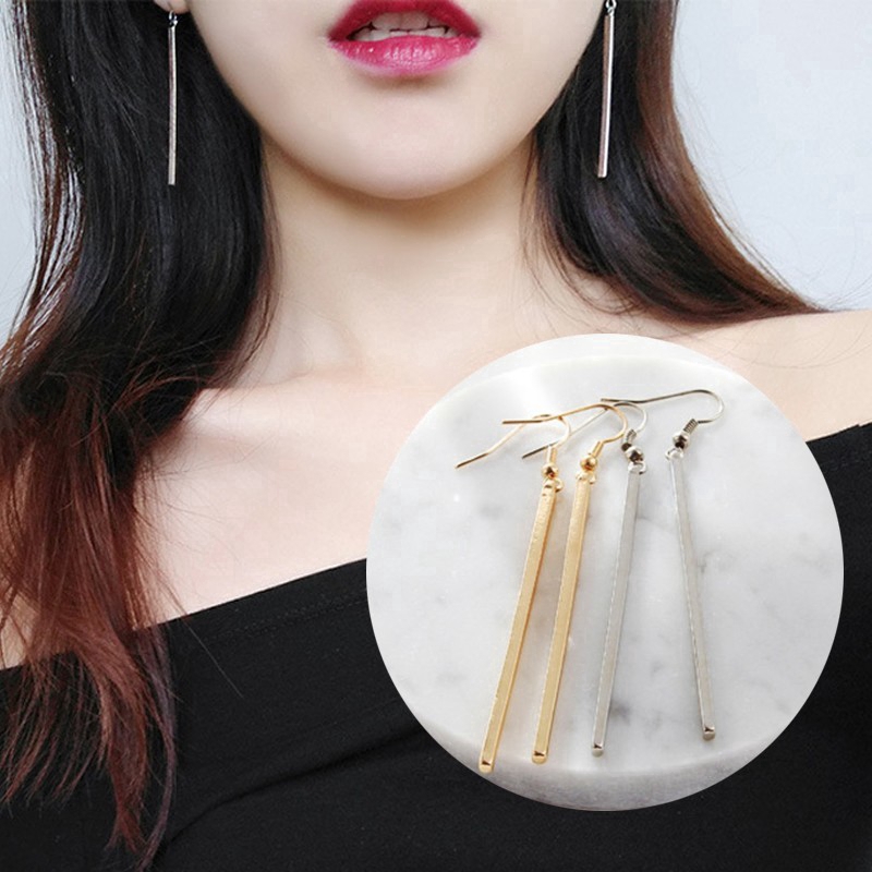 Cặp khuyên tai dạng thanh dài phong cách Hàn Quốc cho nữ