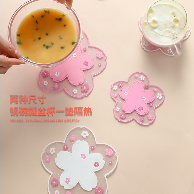 Sakura coaster household tea cup insulation sheet anti-slip anti-scald kitchen kitchen mats pot lining high temperature dining table mats