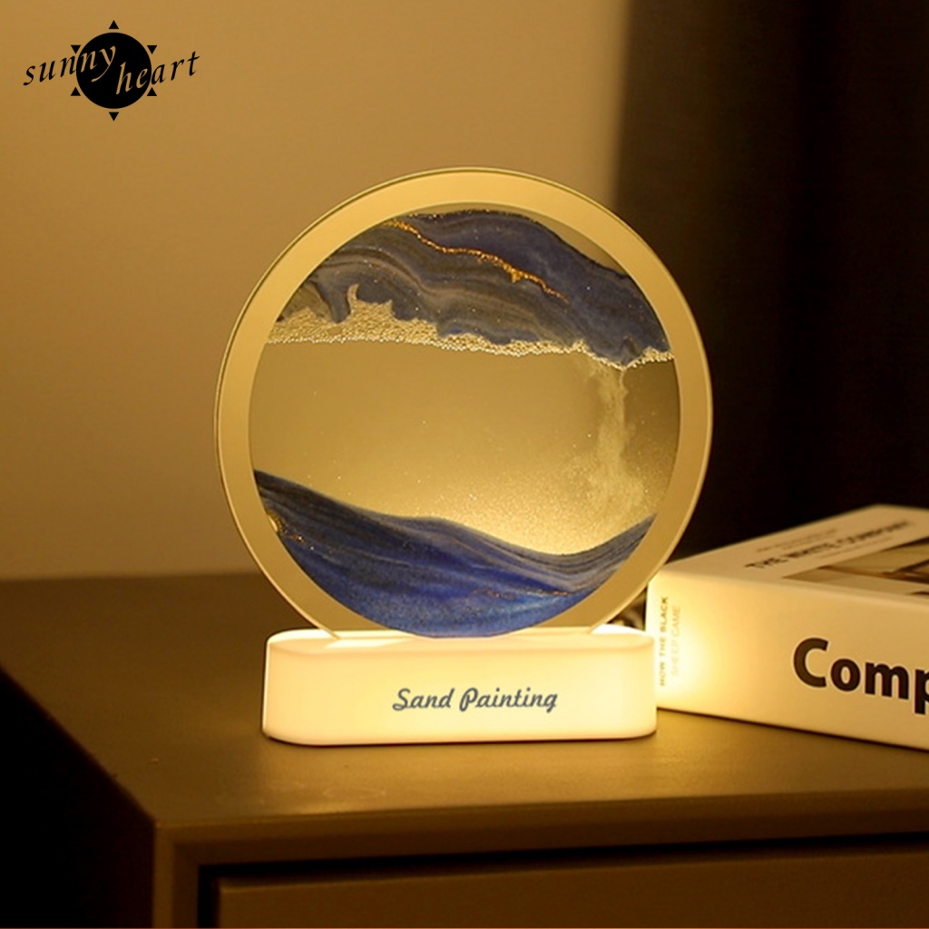 Đồng Hồ Cát 3D Có Đèn LED Và Cổng Sạc USB