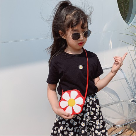 Túi đeo chéo mini cho bé trai bé gái Hạ Băng Designs, túi xách mini trẻ em đựng tiền điện thoại - Bông hoa
