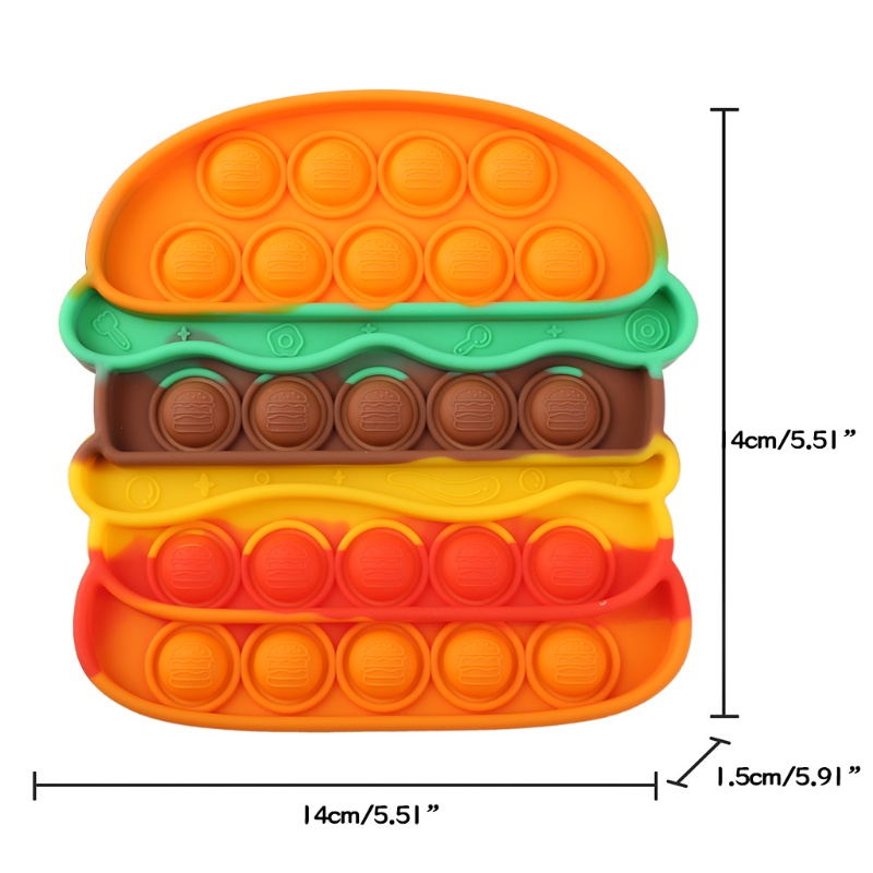 Con Quay Đồ Chơi Fidget Spinner WMMB HìNh Hamburger MềM MạI GiúP GiảM Stress