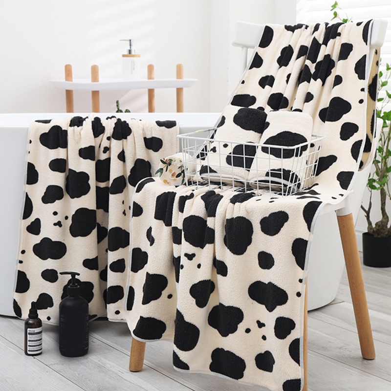 Bộ Khăn Lau Mặt Và Khăn Tắm Vải Lông Cừu San Hô Dày Dặn Thấm Hút Tốt