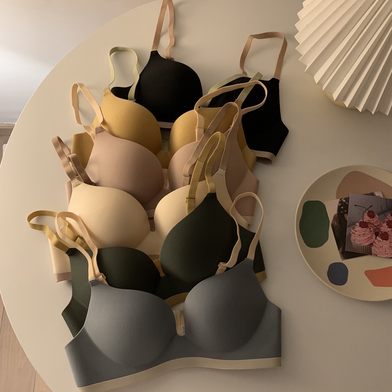 Xiaozhainv Áo Ngực Không Gọng Màu Sắc Đơn Giản Cho Nữ