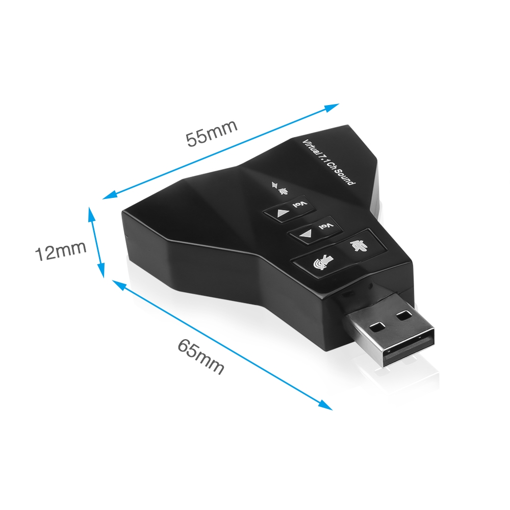 Thẻ chuyển đổi âm thanh 7.1 4 cổng USB 2.0 tiện dụng